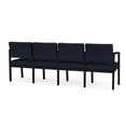 thumbnail image 5 of Lesro Lenox Steel Fabric 4-Seat Waiting Room Guest Reception Chair in Black/Open House Navy, 5 of 5