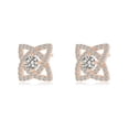 thumbnail image 2 of ANGARA Natural 0.32 Ct. Diamond Halo Earrings in 14K Rose Gold for Women, 2 of 7