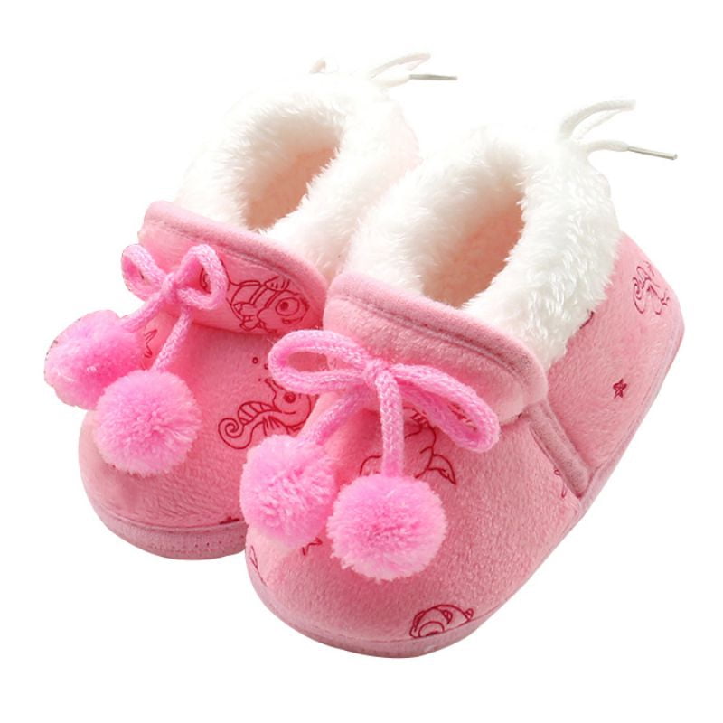 1 Pair Baby Girl Boy Anti-slip Cotton Socks Newborn Slippers Shoes Boots 0-18M 