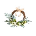 thumbnail image 4 of Corona de flores para la puerta de entrada, decoración de pared para bodas y celebraciones. Blanco, 4 of 9