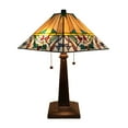 thumbnail image 2 of Amora Lighting Tiffany Style Table Lamp Mission 22" Tall Stained Glass White Decor Night Stand Bedroom Handmade, 2 of 4