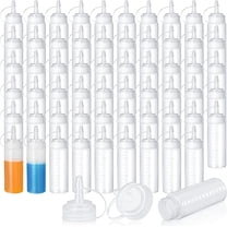 60 Pieces 4 oz Plastic Condiment Squeeze Bottles Small Squirt Bottles for Cooking with Twist on Cap Lids Clear Ketchup Bottles Squeeze Oil Syrup Sauce Dispenser Container for Food Barbecue Crafts