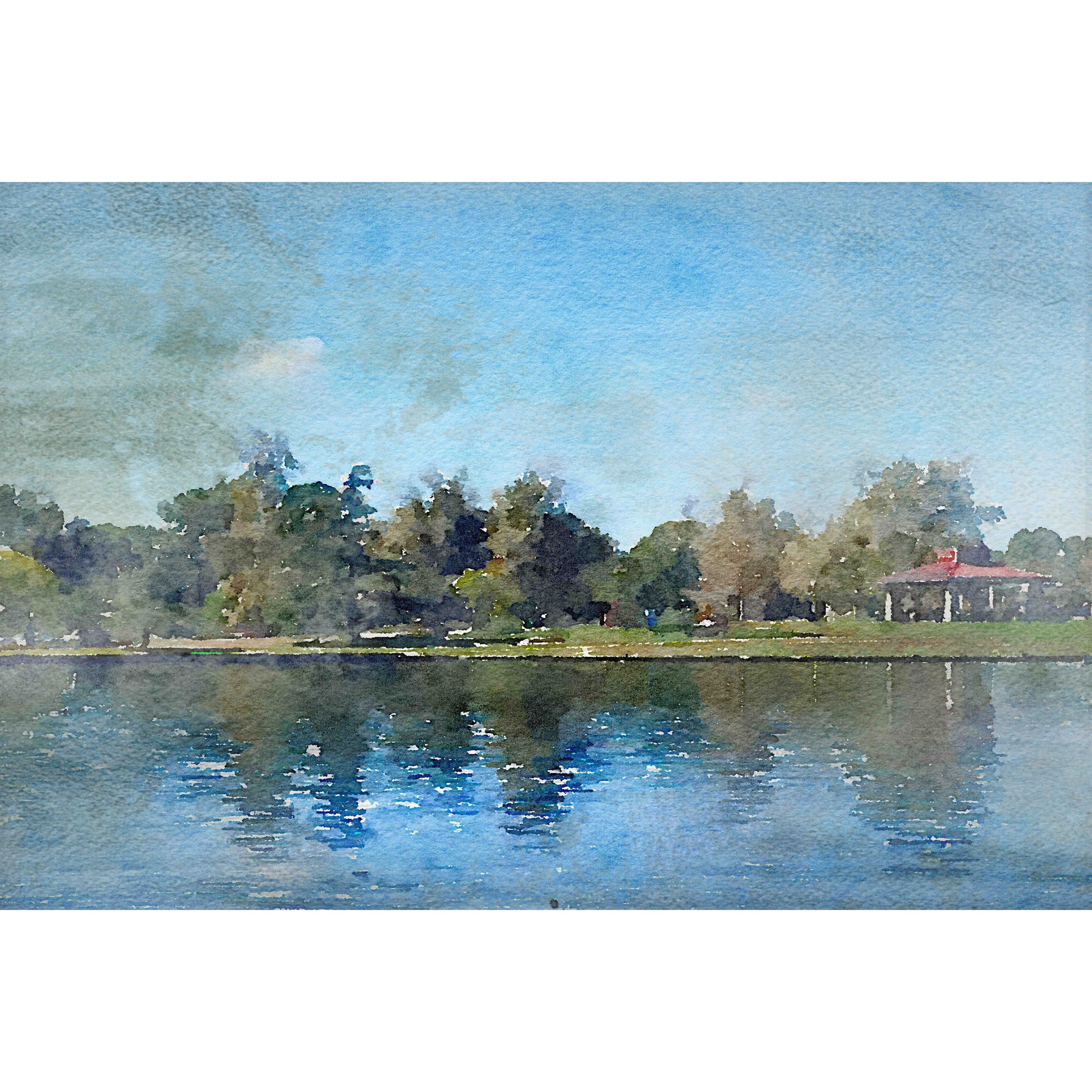 Marmont Hill - "Lake Balboa at Summer" by Irena Orlov Painting Print on Wrapped Canvas