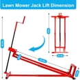 thumbnail image 3 of Lawn Mower Lift Jack, Lifting Platform 882 Lbs Capacity Telescopic Maintenance Jack with Manual Handle and Power Tool Extension Handle, Ride on Lawn Mower for Garden Tractors & Riding Lawn Mower, 3 of 6