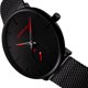 thumbnail image 2 of Qarigey Reloj resistente al agua para hombres, reloj de ajustable Hardlex para estudiantes Relojes Concha negra cara negra-aguja roja, 2 of 6
