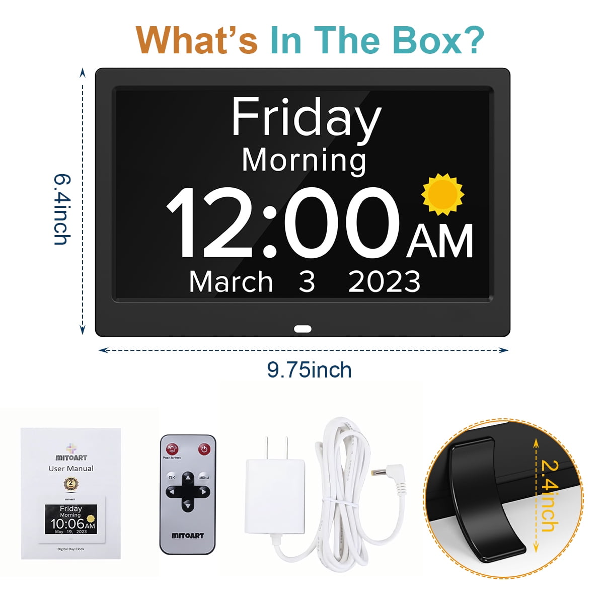 SPACWIS 10.1 Inch Large Digital Alarm Clock with Date and Day for Dementia Seniors, Voice Announcement Time