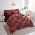 thumbnail image 3 of Feelyou Red Rustic Leaves Bedding Comforter Set 7pcs, Branches Botabical Queen Bedding Sets, Teens Adult Women Men Reversible Queen Sheet Sets, Microfiber Bedroom Decor, 3 of 8