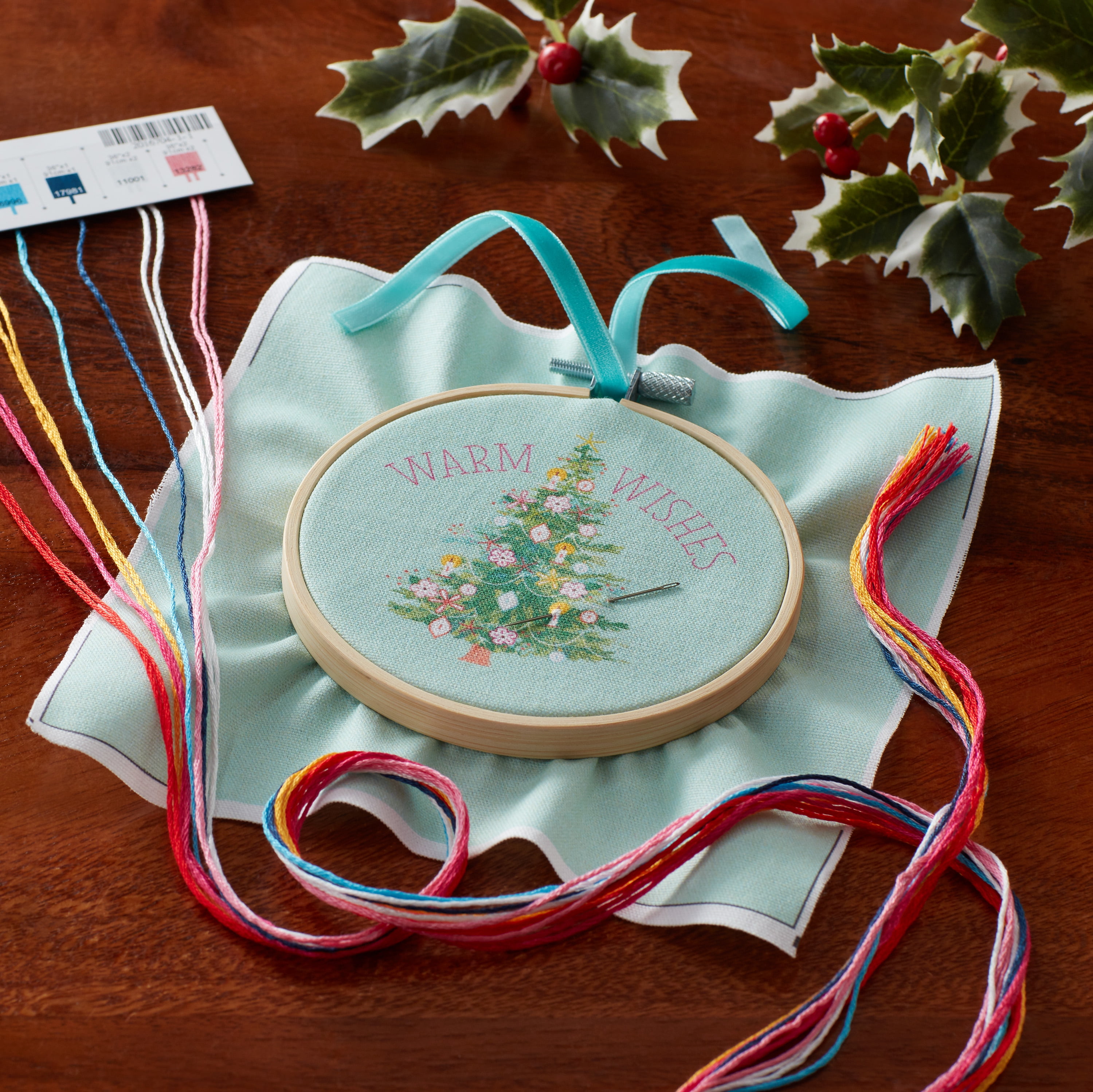 The Pioneer Woman Holiday Trees Embroidery Ornament Kit