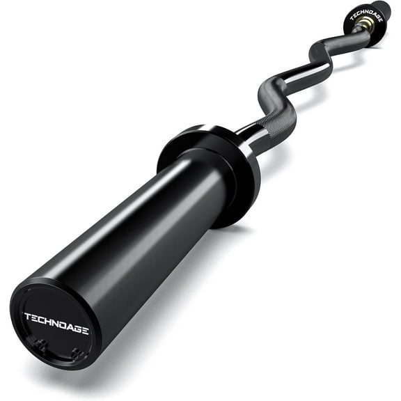 Tuekys 47 Inch Barbell Bar for Weightlifting and Powerlifting, Weight Bar for 500lbs Capacity, EZ Curl Bar Fit 2" Standard Weight Plates