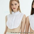 thumbnail image 3 of LoudSung Fake Collar Detachable Half Shirt Blouse False Collar Cotton Knit Elegant Design for Women Girls, 3 of 7