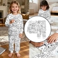 thumbnail image 2 of Yuncity Halloween Pajamas For Girls Diy Autumn Winter Long Sleeve Jammies Casual Pjs Cozy Comfortable Loungewear Nightwear Size 2-3 Years White, 2 of 8