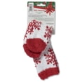 thumbnail image 3 of Airplus Aloe Infused Spa Crew Socks, White/Red Snowflake, Women's Size 5-10, 3 of 5