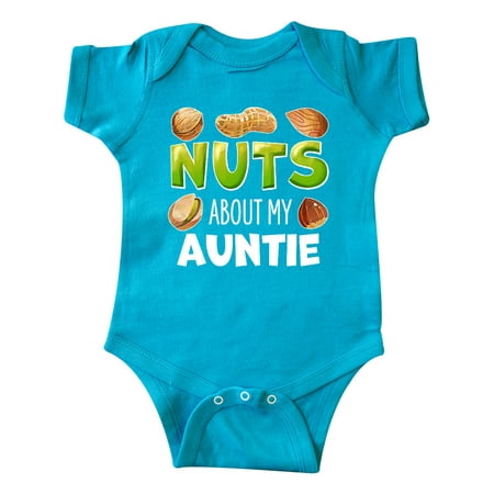 

Inktastic Nuts About My Auntie Peanut Almond Pistachio Gift Baby Boy or Baby Girl Bodysuit