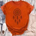 thumbnail image 4 of Dadaria T-Shirt Orange pour Femmes Manches Courtes Col Rond Attrape-Rêves d'Été S, 4 of 5