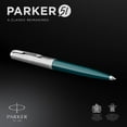 thumbnail image 2 of Parker 51 Ballpoint Pen, Teal Barrel with Chrome Trim, Medium Point, with Black Ink, Gift Box, 2 of 6