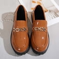 thumbnail image 6 of ZACPNCV Womens Plus Size Retro Loafers Round Toe Platform Low Heel Comfort Casual Shoes, 6 of 9