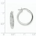 thumbnail image 2 of 14K White Gold AA Diamond In/Out Hoop Earrings, 2 of 2