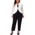 thumbnail image 2 of Agnes Orinda Plus Size Blazer Cardigan for Women Long Sleeve Lace Open Front Cropped Shrug Bolero Cardigans Jacket 1X White, 2 of 5