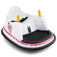 thumbnail image 1 of Gymax Auto Tamponneuse 6 V pour Enfants, Jouet à Rotation à 360 Degrés avec Télécommande, Blanc, 1 of 10