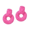 thumbnail image 4 of Pendientes colgantes de gota de punto de ratán Accs regalo redondo joyería bohemia hecha a mano Zulema Pendientes Rafia Redonda, 4 of 6