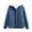 Blue, variant on Fesfesfes Women Flannel Jacket Solid Warm Coat Hoodies Jacket Slim Winter Outwear Coats Tops With Pockets