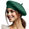 thumbnail image 4 of Minzimin Wool Beret Hat - Classic Stretchable - One Size Fits Most - Solid Color - Stylish Chic, 4 of 8