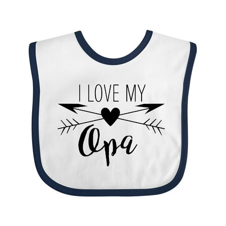 

Inktastic I Love My Opa Heart and Arrows Gift Baby Boy or Baby Girl Bib