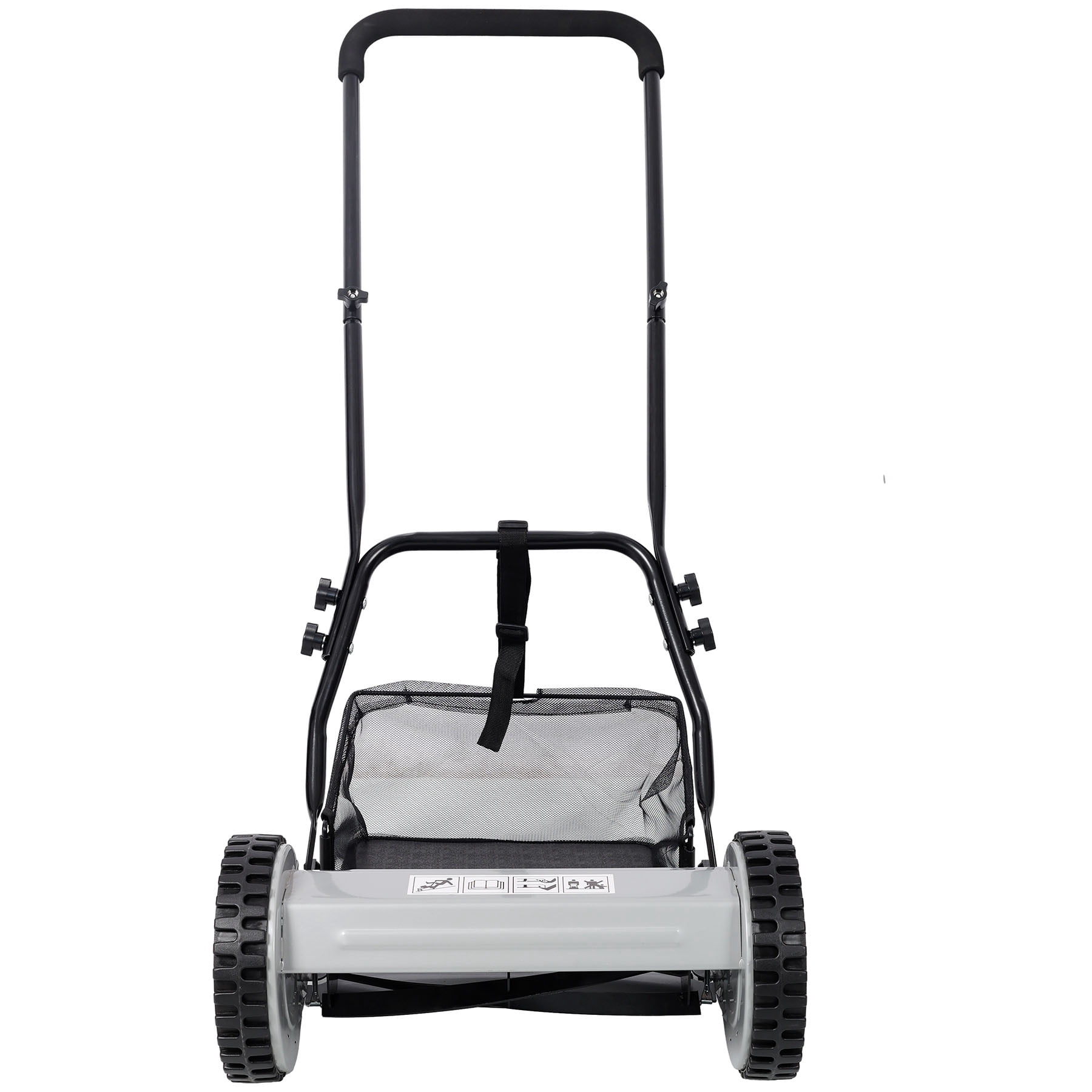 S-HOME 14" 5-Blade Push Reel Lawn Mower with Adjustable Height & Grass Catcher