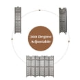 thumbnail image 7 of Fionafurn 6 Panel Carved Room Dividers Folding Screen Freestanding Wooden Room Separation,Gray, 7 of 7