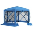 thumbnail image 1 of 12' x 12' Pop Up Screen Tent, Camping Shelter Picnic Canopy, Blue, 1 of 10