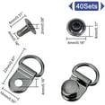 thumbnail image 3 of 40Sets Boot Lace Hooks Brass Shoes Lace Safety Buckle Shoes Eyelets Hook Loop D‑ring With Rivets For Climb Hiking Shoes Work Outdoor Mountaineering Boots Gunmetal, 3 of 5