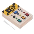 thumbnail image 2 of LED Light Button Switch Toy, Portable Wooden Light Up Sensory Board Color Recognition Educational Noiseless  For Travel For Boys, 2 of 8