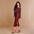 thumbnail image 1 of 941-31 Vestido ajustado Dama Midi a rayas con blusa crop top manga larga Cklass 941-31, 1 of 2