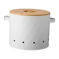 thumbnail image 1 of DOLITY Kitchen Vegetable Storage Tin Potato Onion Garlic Storage Bin with Lid Kitchen Storage Canister for Kitchen Countertop Pantry White Large, 1 of 9