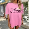 thumbnail image 6 of Ankishi Stronger Than The Storm Tee Shirt Floral Women Short Sleeve Round Neck Tee Shirt Cotton Tops for Party, 6 of 9