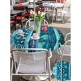 thumbnail image 5 of Outdoor Tablecloth with Umbrella Hole for Patio/Picnic/Party/Camping, Teal Blue Starfish Coastal Waterproof Table Cloth Round Cover Washable, Nautical Coral Shell Ocean Summer (Dia 60"), 5 of 8