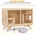 thumbnail image 6 of MCombo Wooden Cat House Villa,TV Shape Luxury Cat Shelter with Scratching Post and Escape Door, Wood Cat Condo Indoor for Cats/Kittens CT55, 6 of 7