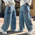 thumbnail image 5 of WOYY Boys Cargo Jeans Elastic Waist Straight Leg Denim Pants Kids Trousers, Sizes 10-11, 5 of 8