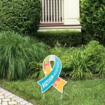 Big Dot of Happiness Autism Acceptance Outdoor Lawn Sign - Awareness Ribbon Small Yard Sign - 1 Piece