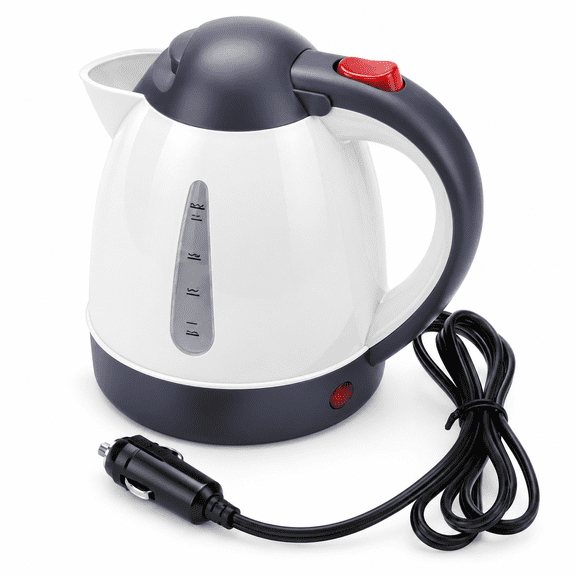 DVWY 1000ML 12V Portable Car Water Kettle, DC Vehicle Hot Water Boiler for Travel, RV, Truck & Camping