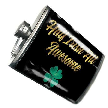 

NEONBLOND Flask Half Irish All Awesome St. Patrick s Day Watercolor Shamrock