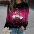 thumbnail image 3 of Sudadera con capucha con tema navideño para mujer, sudaderas con estampado 3d, moda informal, cuello redondo, camisetas de manga larga para mujer, jersey de gran tamaño, 3 of 3