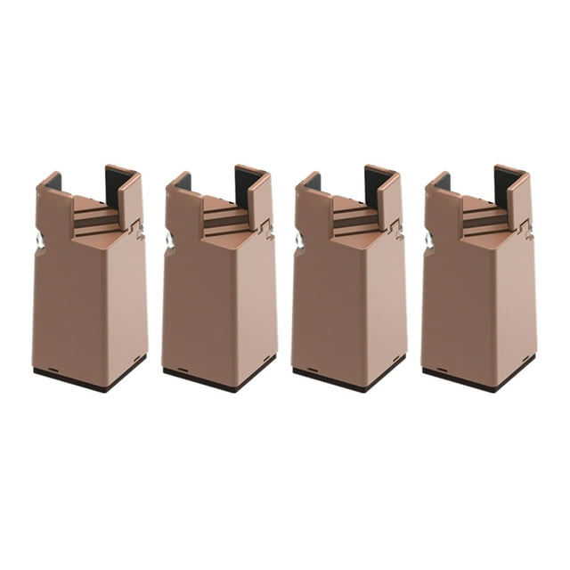 Bewildely Cama transformadora de 4 paquetes por lote con elevadores de muebles confiables y duraderos que ofrecen altura adicional Decoración del hogar Marrón