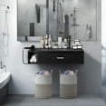 thumbnail image 7 of DreamCurship Wall Mount Salon Station for Hair Stylist, Salon Station with 3 Hair Dryer Holder, Barber Station for Beauty Spa Barbershop, Black, 7 of 7