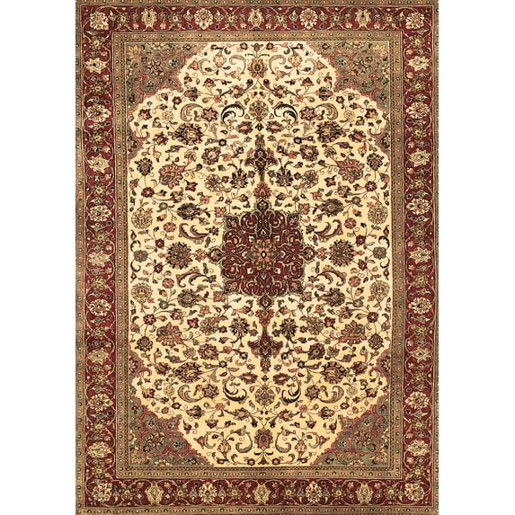 Ahgly Company Indoor Rectangle Medallion Brown Traditional Area Rugs, 2' x 4'