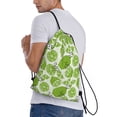 thumbnail image 3 of Kdxio Green Various Lemons Print Drawstring Backpack Bag,Waterproof Draw String Back Sack, Gym Drawstring Bags Swim Bag For Unisex, 3 of 9