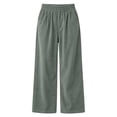 thumbnail image 4 of Zynoxe Womens Corduroy Pants Fall Warm Comfortable Elastic Waist Wide Leg Pants Casual Straight Relaxed Plus Size Sweatpants with Pockets Gray M, 4 of 7