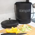 thumbnail image 2 of AuldHome Design Kitchen Compost Bin For Countertop | 1.3 Gallon Composting Bucket with Lid | Includes 3 Charcoal Filters | (Black Enamel), 2 of 9