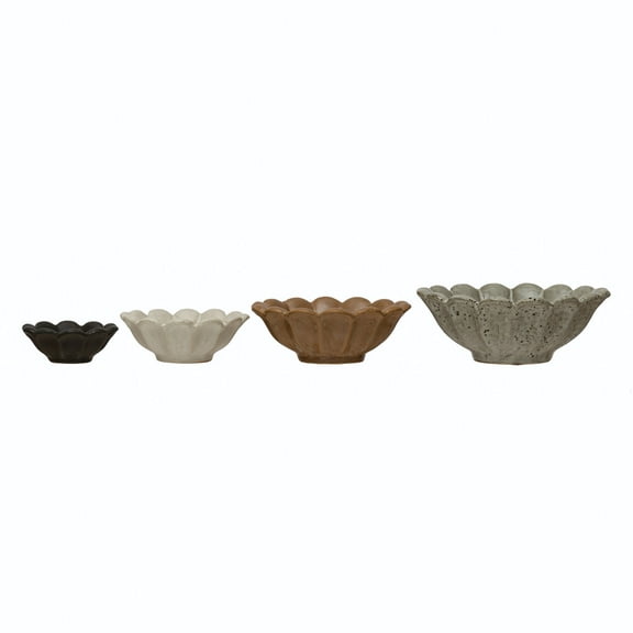 Creative Co-Op Stoneware Flower Bowls