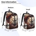 thumbnail image 3 of Naloa Flower Cat Couple Canvas Backpack for Men Women Rucksack Casual Travel Daypack College Tote Satchel Bookbag for Teens-Small, 3 of 7